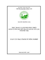 Thực trạng và giải pháp phát triển kinh tế nông hộ trên địa bàn huyện Yên Lập, tỉnh Phú Thọ (Luận văn thạc sĩ)