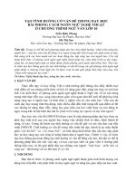 TẠO TÌNH HUỐNG có vấn đề TRONG dạy học bài PHONG CÁCH NGÔN NGỮ NGHỆ THUẬT ở CHƯƠNG TRÌNH NGỮ văn lớp 10 (tt) 