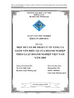 LUẬN văn LUẬT THƯƠNG mại một số vấn đề PHÁP lý về TĂNG và GIẢM vốn điều lệ của DOANH NGHIỆP THEO LUẬT DOANH NGHIỆP VIỆT NAM năm 2005 