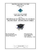 LUẬN văn LUẬT THƯƠNG mại mô HÌNH QUẢN TRỊ CÔNG TY cổ PHẦN TRANH CHẤP – HƯỚNG HOÀN THIỆN 