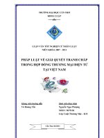 LUẬN văn LUẬT THƯƠNG mại PHÁP LUẬT về GIẢI QUYẾT TRANH CHẤP  TRONG hợp ĐỒNG THƯƠNG mại điện tử tại VIỆT NAM 