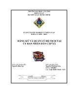 LUẬN văn LUẬT HÀNH CHÍNH ĐĂNG ký và QUẢN lý HỘTỊCH tại ủy BAN NHÂN dân cấp xã 