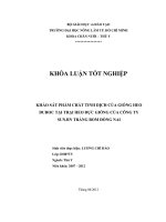 KHẢO SÁT PHẨM CHẤT TINH DỊCH CỦA GIỐNG HEO DUROC TẠI TRẠI HEO ĐỰC GIỐNG CỦA CÔNG TY SUNJIN TRẢNG BOM ĐỒNG NAI
