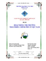 LUẬN văn LUẬT THƯƠNG mại HOẠT ĐỘNG THỊ TRƯỜNG TRÁI PHIẾU CHÍNH PHỦ ở VIỆT NAM 