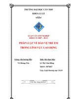 LUẬN văn LUẬT THƯƠNG mại PHÁP LUẬT về bảo vệ TRẺ EM TRONG LĨNH vực LAO ĐỘNG 