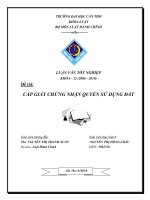 LUẬN văn LUẬT HÀNH CHÍNH cấp GIẤY CHỨNG NHẬN QUYỀN sử DỤNG đất 