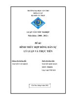 LUẬN văn LUẬT THƯƠNG mại HÌNH THỨC hợp ĐỒNG dân sự lý LUẬN và THỰC TIỄN 