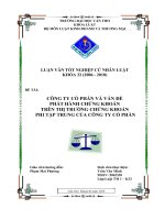 LUẬN văn LUẬT THƯƠNG mại CÔNG TY cổ PHẦN và vấn đề PHÁT HÀNH CHỨNG KHOÁN TRÊN THỊ TRƯỜNG CHỨNG KHOÁN PHI tập TRUNG của CÔNG TY cổ PHẦN 
