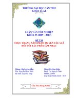 LUẬN văn LUẬT HÀNH CHÍNH THỰC TRẠNG xâm PHẠM QUYỀN tác GIẢ đối với tác PHẨM âm NHẠC 