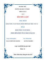 HỌC PHẦN KHAI THÁC VÀ SỬ DỤNG PHẦN MỀM DẠY HỌC VẬT LÍ