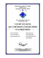 LUẬN văn LUẬT HÀNH CHÍNH vấn đề xây DỰNG QUY CHẾ PHÁP lý HÀNH CHÍNH của PHÁP NHÂN 