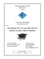 LUẬN văn LUẬT HÀNH CHÍNH bảo hộ QUYỀN tác GIẢ đối với tác PHẨM văn học TRÊN INTERNET 