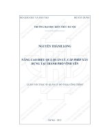 Nâng cao hiệu quả quản lý, cấp phép xây dựng tại thành phố vĩnh yên (tt) 