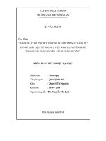 Đánh giá công tác bồi thường giải phóng mặt bằng dự án nhà máy điện tử GLONICS Việt Nam tại phường Phú Xá  Thành phố Thái Nguyên – Tỉnh Thái Nguyên (Khóa luận tốt nghiệp)