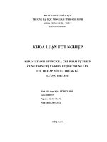 KHẢO SÁT ẢNH HƯỞNG CỦA CHẾ PHẨM TỰ NHIÊN GỪNG TỎI NGHỆ VÀ KHỐI LƯỢNG TRỨNG LÊN CHỈ TIÊU ẤP NỞ CỦA TRỨNG GÀ LƯƠNG PHƯỢNG