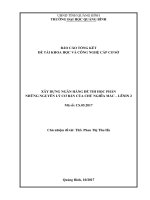 XÂY DỰNG NGÂN HÀNG đề THI học PHẦN NHỮNG NGUYÊN lý cơ bản của CHỦ NGHĨA mác – LÊNIN 2 (tt) 