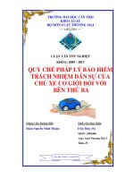LUẬN văn LUẬT THƯƠNG mại QUY CHẾ PHÁP lý bảo HIỂM TRÁCH NHIỆM dân sự của CHỦ XE cơ GIỚI đối với bên THỨ BA 