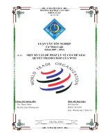 LUẬN văn LUẬT THƯƠNG mại một số vấn đề PHÁP lý về cơ CHẾ GIẢI QUYẾT TRANH CHẤP của WTO 