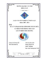 LUẬN văn LUẬT HÀNH CHÍNH xử lý VI PHẠM HÀNH CHÍNH đối với tổ CHỨC, cá NHÂN NUÔI TRỒNG THỦY sản gây ô NHIỄM môi TRƯỜNG 