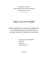 KHẢO SÁT HIỆU QUẢ CỦA VIỆC BỔ SUNG PREMIX MIX – H7 VÀO KHẨU PHẦN LÊN SỰ TĂNG TRƯỞNG CỦA HEO THỊT GIAI ĐOẠN TỪ 50 KG ĐẾN XUẤT CHUỒNG