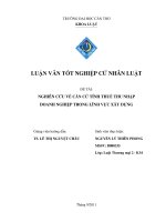 LUẬN văn LUẬT THƯƠNG mại NGHIÊN cứu về căn cứ TÍNH THUẾ THU NHẬP DOANH NGHIỆP TRONG LĨNH vực xây DỰNG 