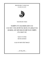 Nghiên cứu dao động kết cấu cầu dây văng dưới tác dụng của hoạt tải di động, xét đến độ gồ ghề ngẫu nhiên của mặt cầu