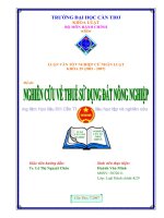 LUẬN văn LUẬT HÀNH CHÍNH NGHIÊN cứu về THUẾ sử DỤNG đất NÔNG NGHIỆP 