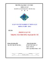 LUẬN văn LUẬT THƯƠNG mại PHÁP LUẬT về TRỌNG tài THƯƠNG mại QUỐC tế   lê HUỲNH NGỌC lý 