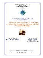 LUẬN văn LUẬT THƯƠNG mại nghiên cứu về chi phí được trừ và không được trừ khi xác định thu nhập chịu thuế trong luật thuế thu nhập doanh nghiệp 