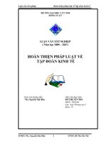 LUẬN văn LUẬT THƯƠNG mại HOÀN THIỆN PHÁP LUẬT về tập đoàn KINH tế 
