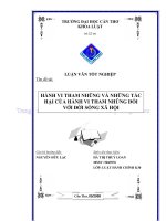 LUẬN văn LUẬT HÀNH CHÍNH HÀNH VI THAM NHŨNG và NHỮNG tác hại của HÀNH VI THAM NHŨNG đối với đời SỐNG xã hội 