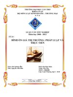 LUẬN văn LUẬT THƯƠNG mại BÌNH ổn GIÁ THỊ TRƯỜNG PHÁP LUẬT và THỰC TIỄN 