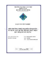 LUẬN văn LUẬT HÀNH CHÍNH bồi THƯỜNG THIỆT hại đối với QUYỀN sử DỤNG đất bị THU hồi để THỰC HIỆN QUY HOẠCH xây DỰNG 