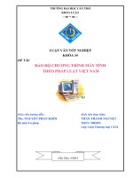LUẬN văn LUẬT THƯƠNG mại bảo hộ CHƯƠNG TRÌNH máy TÍNH THEO PHÁP LUẬT VIỆT NAM 