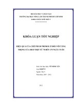 HIỆU QUẢ CỦA CHẾ PHẨM PRIMOS 25 ĐỐI VỚI TĂNG TRỌNG CỦA HEO THỊT TỪ 70 ĐẾN 175 NGÀY TUỔI