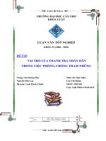 LUẬN văn LUẬT HÀNH CHÍNH VAI TRÒ của THANH TRA NHÂN dân TRONG VIỆC PHÒNG, CHỐNG THAM NHŨNG 