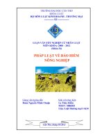 LUẬN văn LUẬT THƯƠNG mại PHÁP LUẬT về bảo HIỂM NÔNG NGHIỆP 
