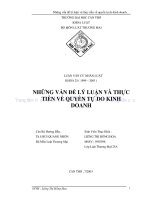 LUẬN văn LUẬT THƯƠNG mại NHỮNG vấn đề lý LUẬN và THỰC TIỄN về QUYỀN tự DO KINH DOANH 