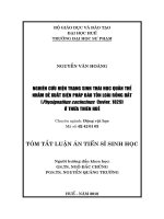 Nghiên cứu hiện trạng sinh thái học quần thể nhằm đề xuất biện pháp bảo tồn loài rồng đất (physignathus cocincinus cuvier, 1829) ở thừa thiên huế (tt) 