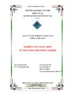 LUẬN văn LUẬT THƯƠNG mại NGHIÊN cứu LUẬT THUẾ sử DỤNG đất PHI NÔNG NGHIỆP 