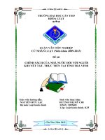 LUẬN văn LUẬT HÀNH CHÍNH CHÍNH SÁCH của NHÀ nước đối với NGƯỜI KHUYẾT tật, THỰC TIỄN tại TỈNH TRÀ VINH 