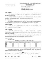 Đề thi HSG Địa lý 11 Cụm Hà Đông, Hoài Đức