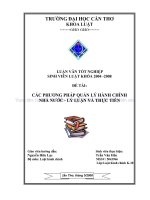 LUẬN văn LUẬT HÀNH CHÍNH các PHƯƠNG PHÁP QUẢN lý HÀNH CHÍNH NHÀ nước lý LUẬN và THỰC TIỄN 