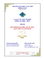 LUẬN văn LUẬT HÀNH CHÍNH bãi NHIỆM đại BIỂU QUỐC hội   hạn CHẾ và GIẢI PHÁP 