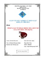 LUẬN văn LUẬT THƯƠNG mại PHÁP LUẬT về HOẠT ĐỘNG MUA bán nợ của tổ CHỨC tín DỤNG 