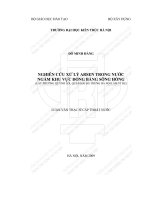 Nghiên cứu xử lý arsen trong nước ngầm khu vực đồng bằng sông hồng (lấy phường quỳnh lôi, quận hai bà trưng, hà nội làm ví dụ) (tt) 