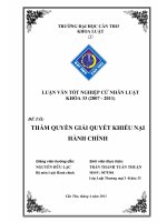 LUẬN văn LUẬT THƯƠNG mại THẨM QUYỀN GIẢI QUYẾT KHIẾU nại HÀNH CHÍNH 