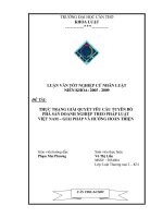 LUẬN văn LUẬT THƯƠNG mại THỰC TRẠNG GIẢI QUYẾT yêu cầu TUYÊN bố PHÁ sản DOANH NGHIỆP THEO PHÁP LUẬT VIỆT NAM – GIẢI PHÁP và HƯỚNG HOÀN THIỆN 