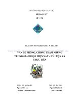LUẬN văn LUẬT HÀNH CHÍNH vấn đề PHÒNG, CHỐNG THAM NHŨNG TRONG GIAI đoạn HIỆN NAY – lý LUẬN và THỰC TIỄN 