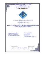 LUẬN văn LUẬT HÀNH CHÍNH PHÁP LUẬT về NGƯỜI LAO ĐỘNG CHƯA THÀNH NIÊN THỰC TRẠNG và GIẢI PHÁP 